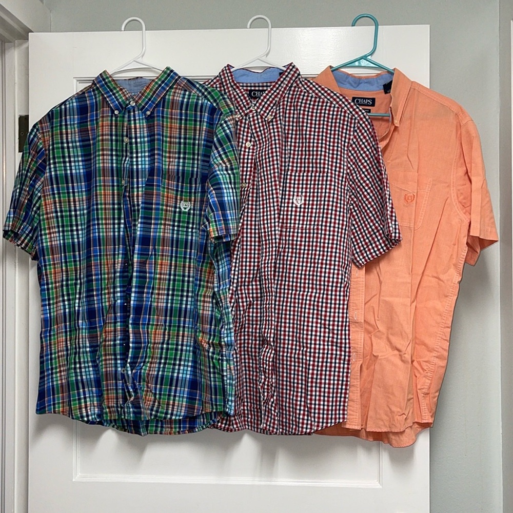 Chap’s plaid button down polo shirt bundle